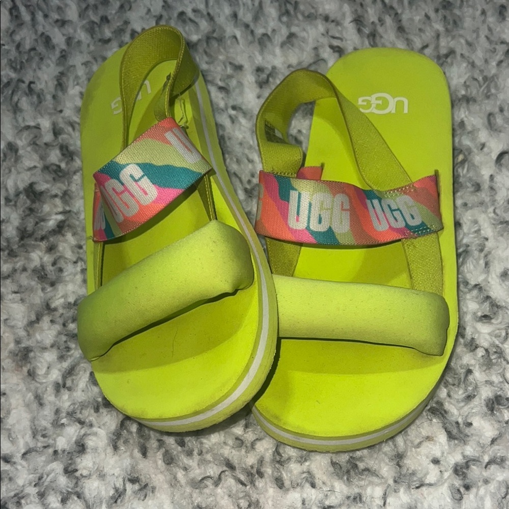 UGG Yellow Sandals Sporty Slip-On Design